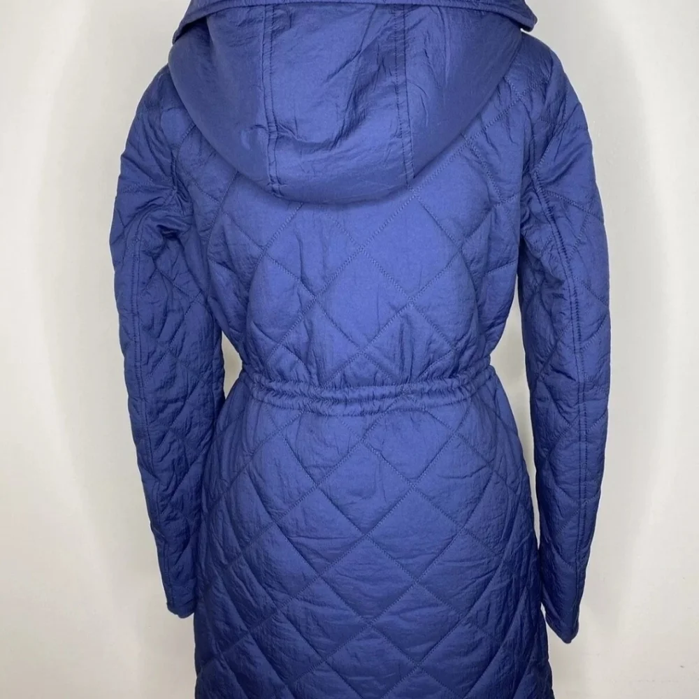 Marc New York Andrew Marc Blue Quilted Full Zip Sherpa Hooded Winter Jacket